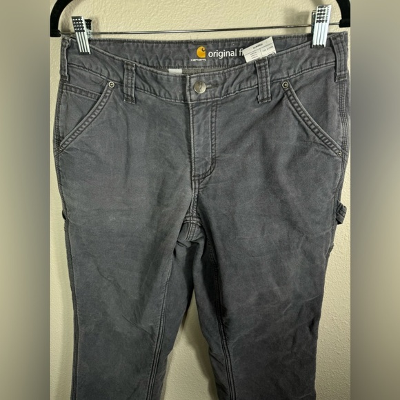 Carhartt Fleece Lined Original Fit 102213 Carpenter Gray Pants Size 10 Short - Picture 11 of 14